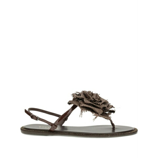 ル シラ レディース サンダル シューズ Flower-appliqu￡ sandals Brown