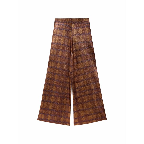 モモン レディース カジュアルパンツ ボトムス Printed lurex anselmo trousers Brown｜asty