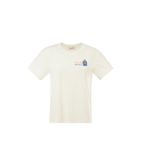 エムシーツーセイントバース レディース プルオーバー トップス X labubu emilie embroidered t-shirt Neutrals