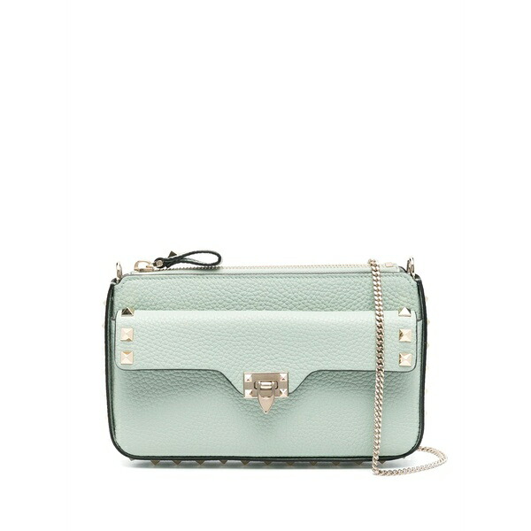 ヴァレンティノ ガラヴァーニ レディース ショルダーバッグ 御徒面子 Rockstud leather crossbody bag Green