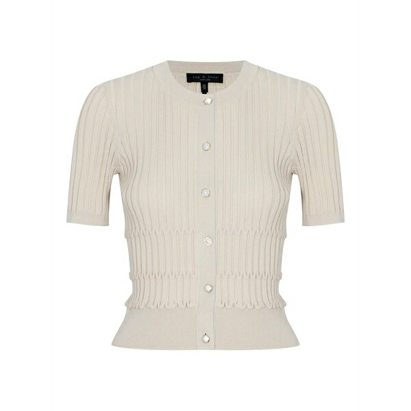 ラグアンドボーン レディース ジレー アウター Stacey ribbed-knit cardigan White