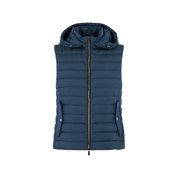 ムーレー メンズ 上衣＆上衣 アウター Hooded striped vest Blue