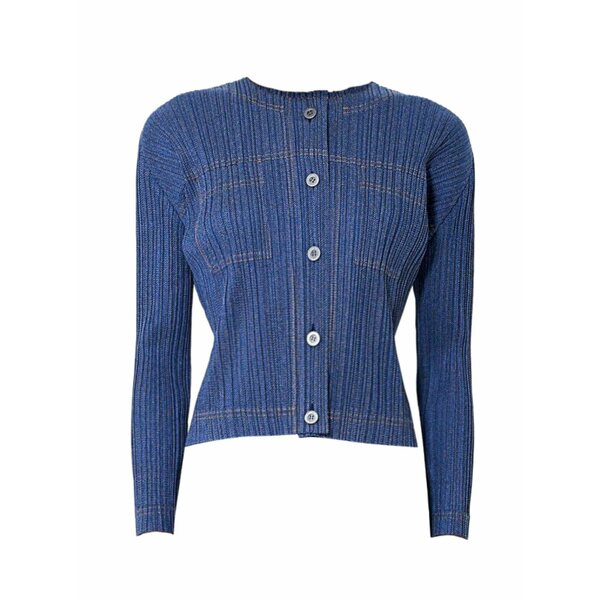 筋目 プリーズ イッセイ ミヤケ レディース 上衣＆上衣 アウター Denim-like jacket Blue