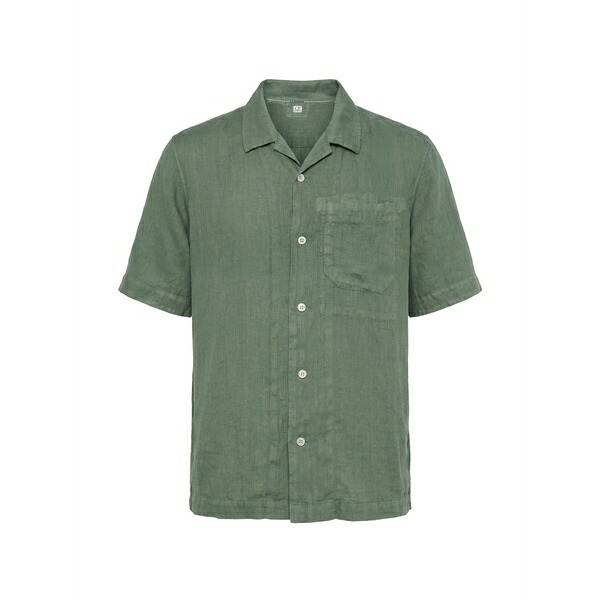 シーピーカンパニー メンズ プルオーバー トップス Short-sleeve chest-pocket shirt Green