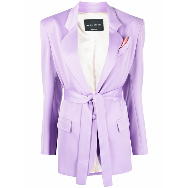 ヘーベー 制作室 レディース 上衣＆上衣 アウター Belted-waist long-sleeve blazer Purple