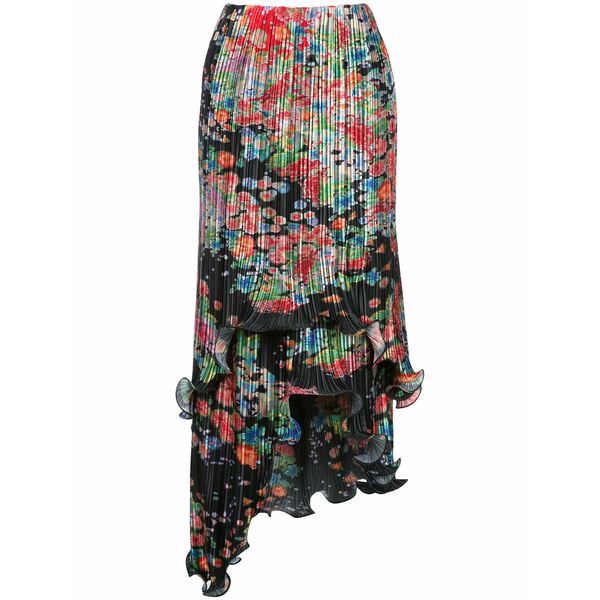 ジバンシー レディース スコート ボトムス Floral-print pliss￡ asymmetric skirt Multicolour
