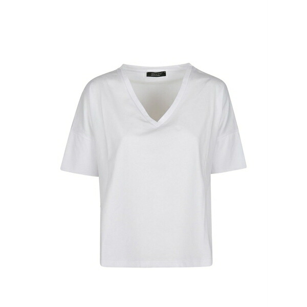 アラゴナ レディース ティーシャツ トップス V-neck t-shirt White