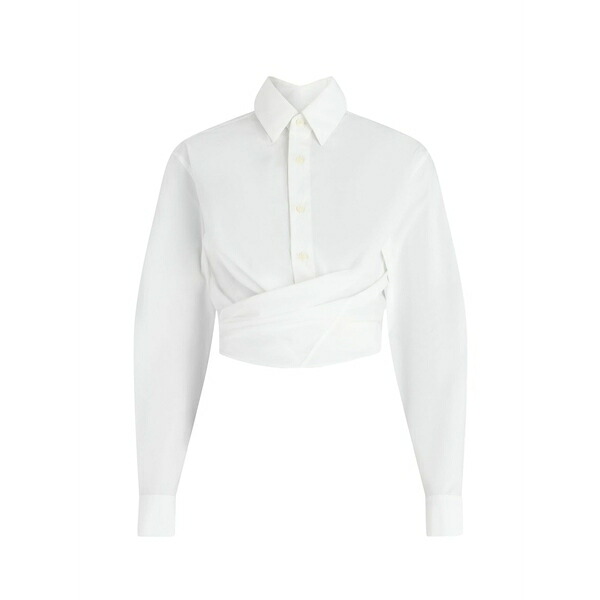 ジャン極点 ゴルチエ レディース プルオーバー トップス The cropped cache-coeur cotton shirt White