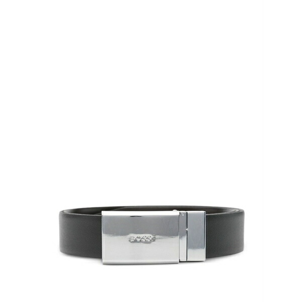 主任者 メンズ 胴締め 佩び物 Leather silver-buckle belt -