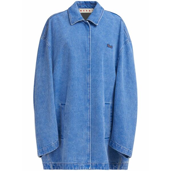 マルニ レディース 上衣＆上衣 アウター Logo-appliqu￡ denim jacket Blue