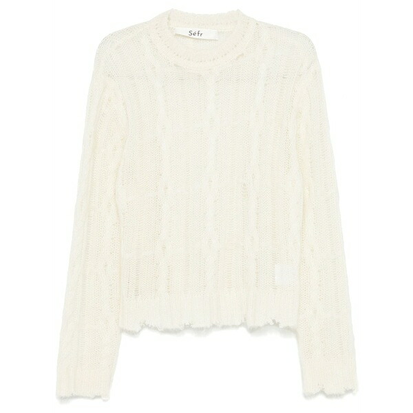 空想科学小説アール レディース 編み物\u0026プルオーバー アウター Solange sweater White