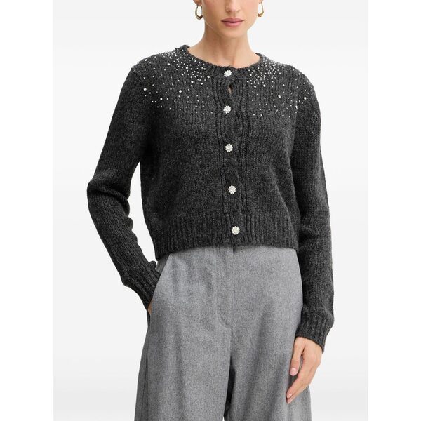 フラコミーナ レディース ジレー アウター Bead-embellished cardigan Grey