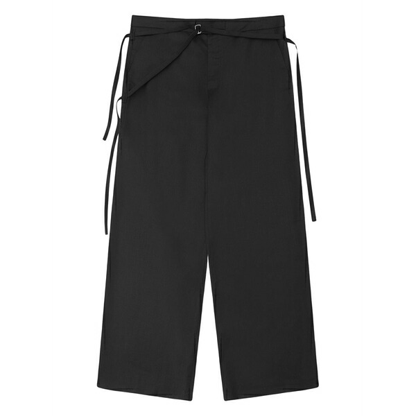 ヘリオットエミル メンズ 心地よいズボン下 ボトムス Spectra tie-fastening tailored trousers Black