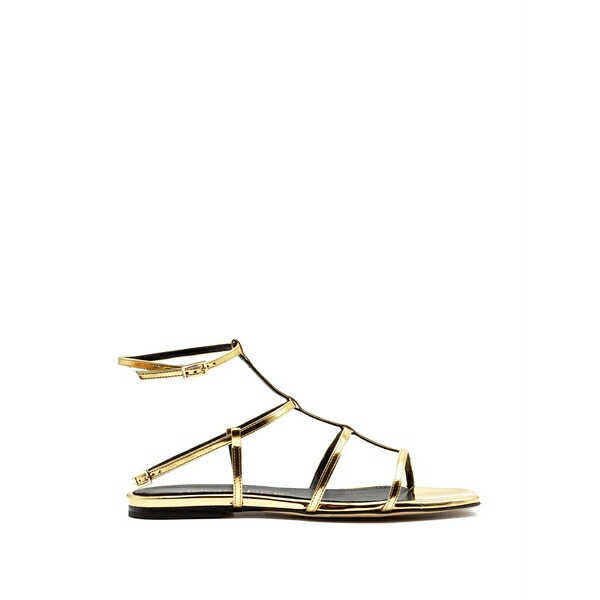 ジュリーディー レディース サンダル シューズ Metallic-effect strappy sandals Gold