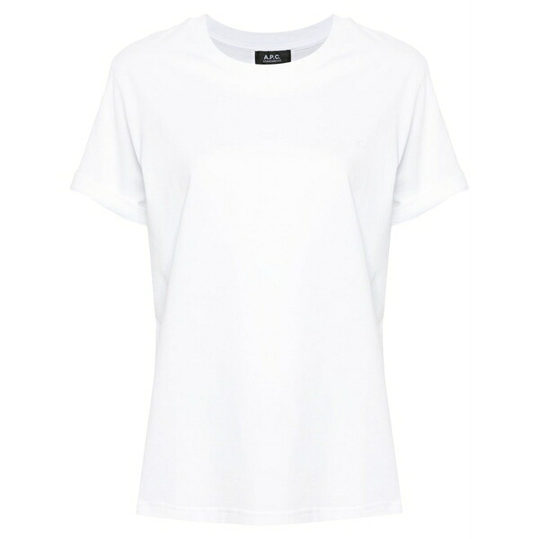 アーペーセー メンズ ティーシャツ トップス Logo-embroidered t-shirt White