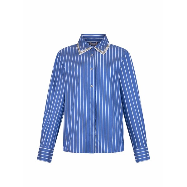 リュージョー レディース プルオーバー トップス Striped jewelled shirt Blue