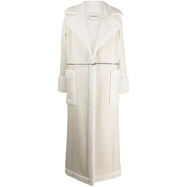 アイスバーグレタス レディース 厚地の外套 アウター Zip-detail single-breasted coat White