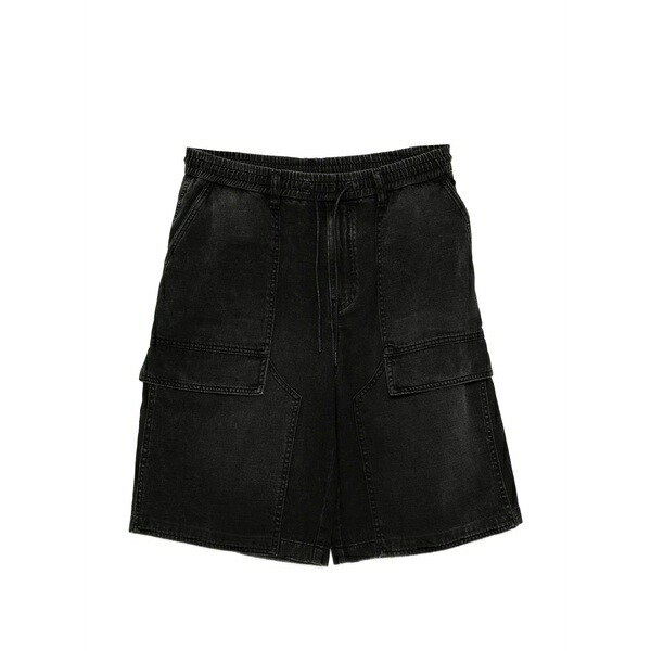 ジュン・ジー メンズ 心地よいズボン下 ボトムス Denim shorts Black