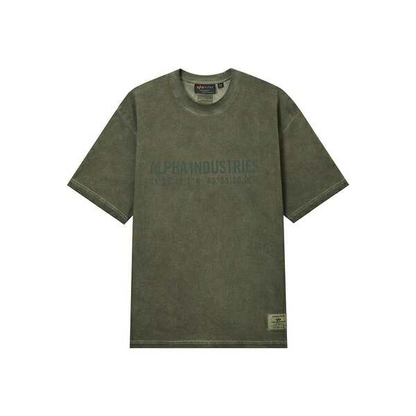アルファインダストリーズ メンズ ティーシャツ トップス Logo-print cotton t-shirt Green