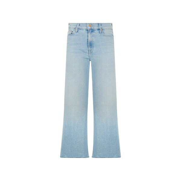 母ちゃん レディース ジーンズズボン下 ボトムス Faded wide-leg jeans Blue