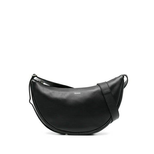 沙子ロ メンズ ショルダーバッグ 御徒面子 Embossed-logo leather cross body bag Black