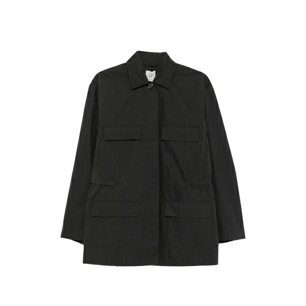 トーテム レディース 上衣＆上衣 アウター Drawstring-waist pocket-detail jacket Black