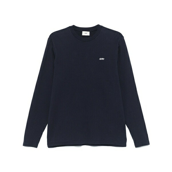 オートリー メンズ ティーシャツ トップス Logo-embroidered t-shirt Blue