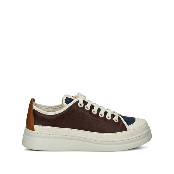 カンペール レディース スニーカー シューズ Leather-panelled lace-up sneakers Brown