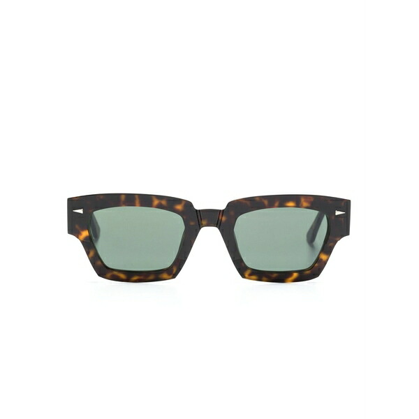 アレム メンズ サングラス・アイウェア アクセサリー Magenta square-frame sunglasses Brown｜asty