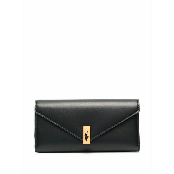 ラルフローレン レディース 銭入れ 添え物 Signature polo-pony id wallet  Black
