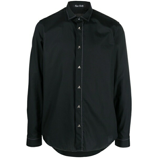 フィリップ飾り気のない メンズ プルオーバー トップス Contrast stitch shirt  Black