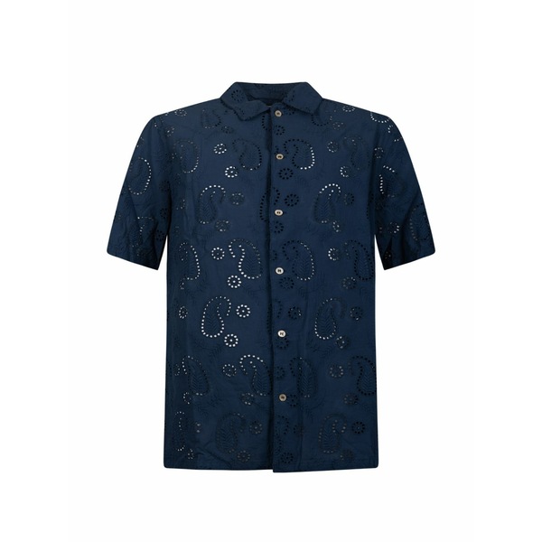 エムシーツーセイントバース メンズ ティーシャツ トップス Broderie-anglaise paisley-pattern shirt Blue