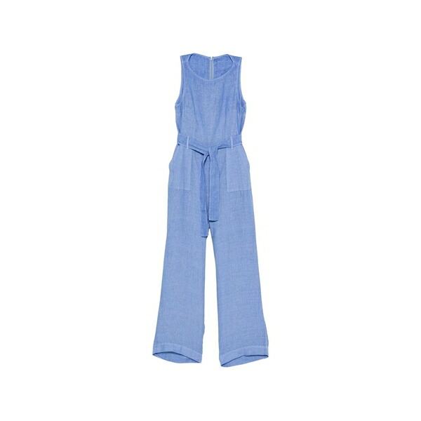 １２０％リノ レディース 衣裳 トップス Belted sleeveless jumpsuit Blue