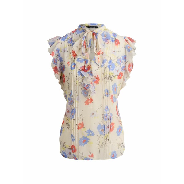 ラルフローレン レディース プルオーバー トップス Floral-print ruffled blouse Neutrals