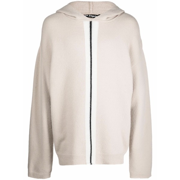 パーム・エンジェルス メンズ パーカー・スウェットシャツ アウター Striped knit hoodie Neutrals｜asty