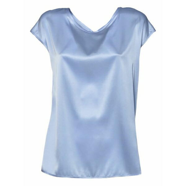 ソロトレ レディース プルオーバー トップス Tie-detail crew-neck top Blue