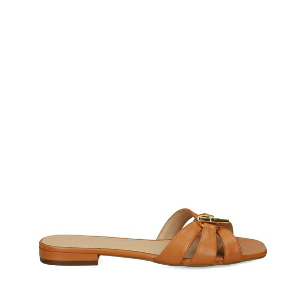 ラルフローレン レディース サンダル シューズ Leather flat sandals Brown