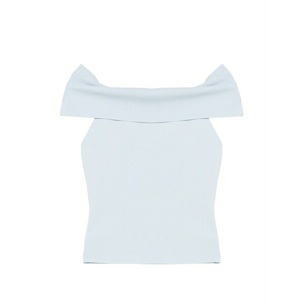 マージュ レディース ティーシャツ トップス Off-shoulder ribbed top Blue