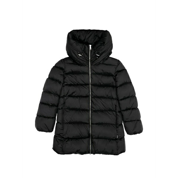 エーディーディーダウン レディース 上衣＆上衣 アウター Quilted hoodie jacket Black