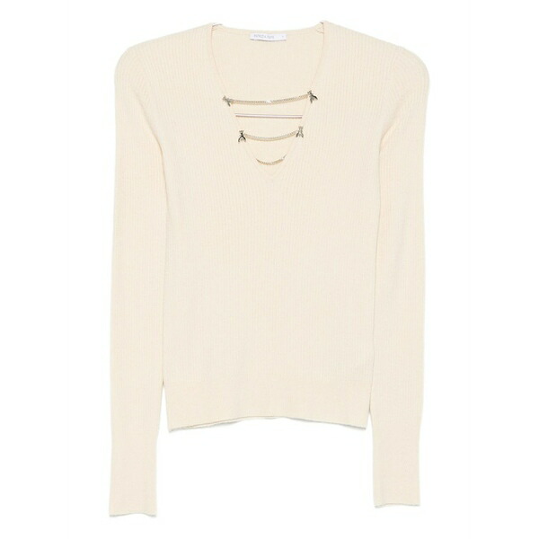 パトリツィア ペペ レディース 編み物\u0026スウェーター アウター Chain-embellished sweater Neutrals