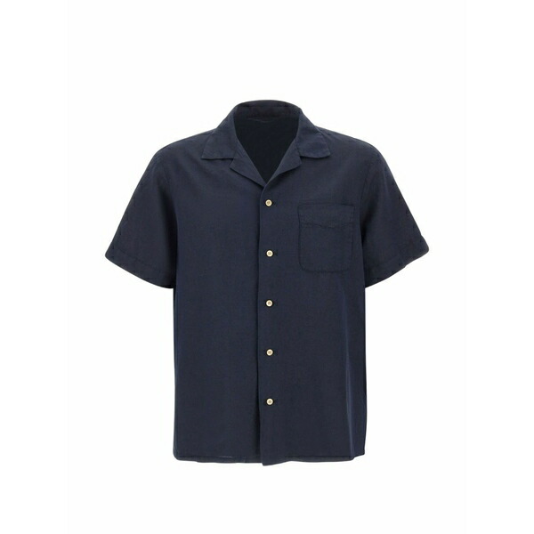 パーフェクション メンズ プルオーバー トップス Short-sleeve chest-pocket shirt Blue