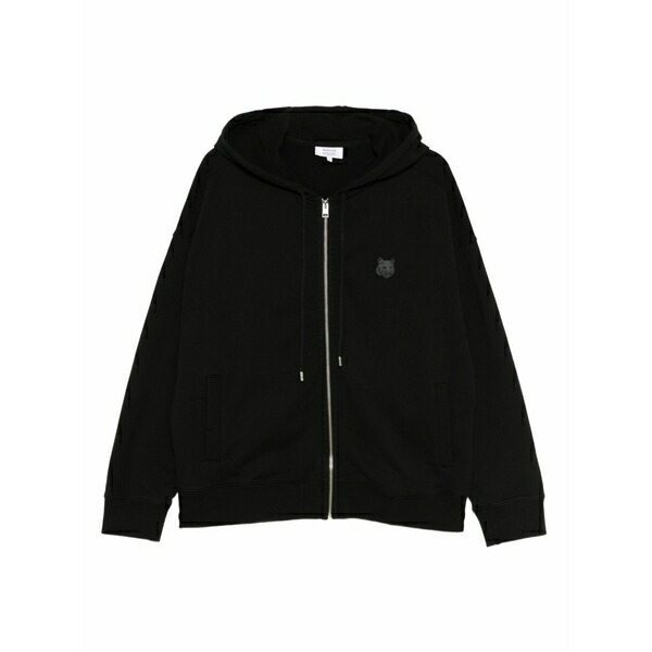 棲み家 狐狸 メンズ パーカー・スウェットシャツ アウター Fox-head patch hoodie Black