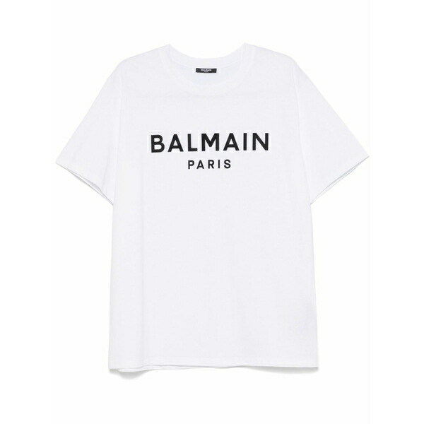バルマン メンズ プルオーバー トップス Logo-print t-shirt White