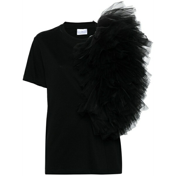 アルケミー レディース ティーシャツ トップス X lia aram ruffled t-shirt Black