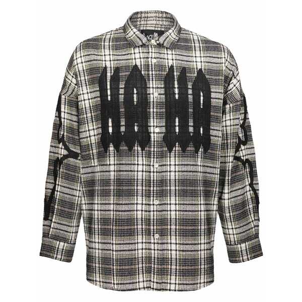 ハクーラ メンズ シャツ トップス Praising plaid shirt Black｜asty