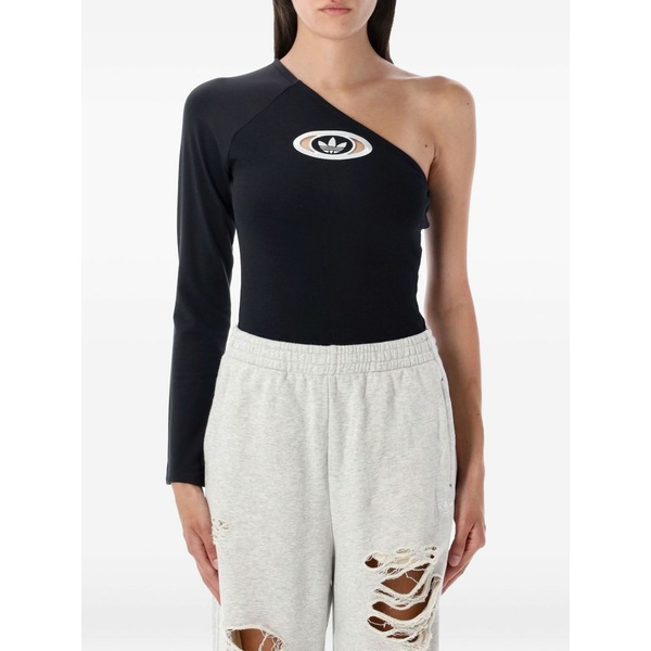 アディダス レディース プルオーバー トップス One-sleeve logo bodie Black