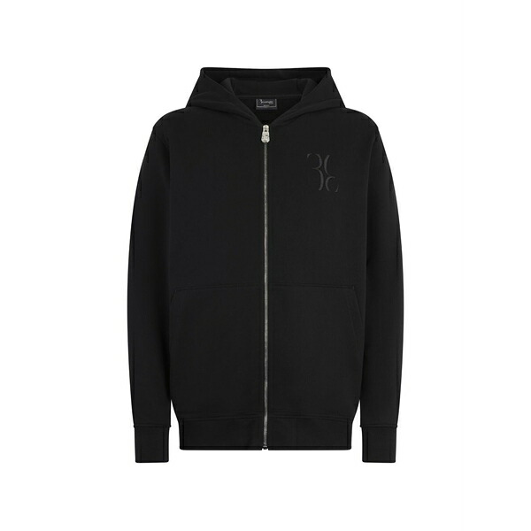 ビリオネア メンズ パーカー・スウェットシャツ アウター Baroque zip-up hoodie Black
