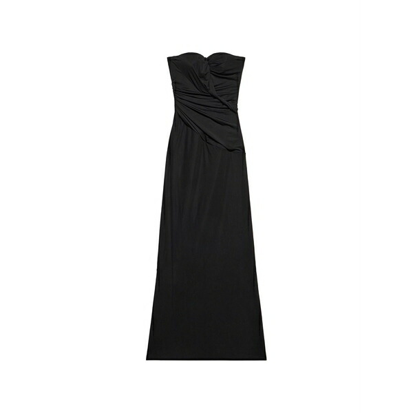 ブルマリン レディース ワンピース トップス Sweetheart-neck gown Black｜asty