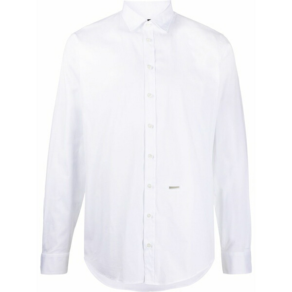 ディースクエアード メンズ プルオーバー トップス Logo plaque shirt White