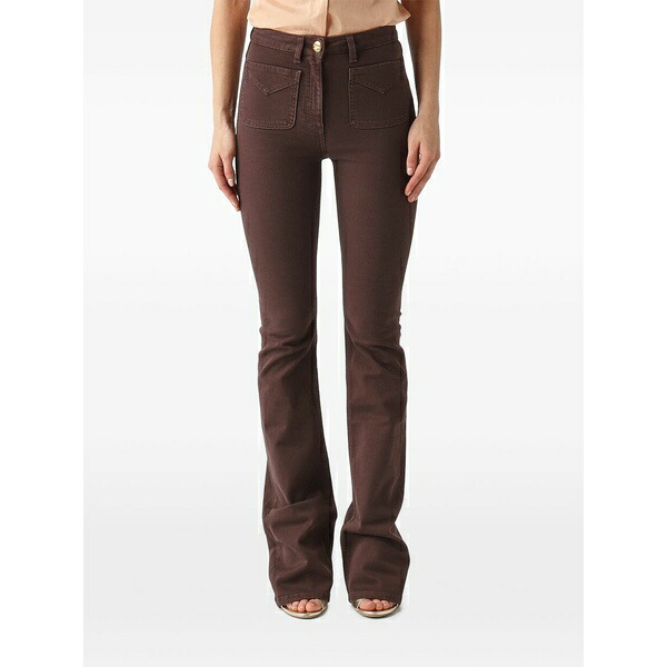 エリザベスフランキ レディース ジーンズズボン下 ボトムス Flared trousers Brown